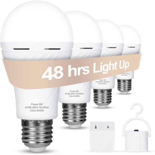 Bombillos LED Recargables de Emergencia 9W 120V, 4 Piezas