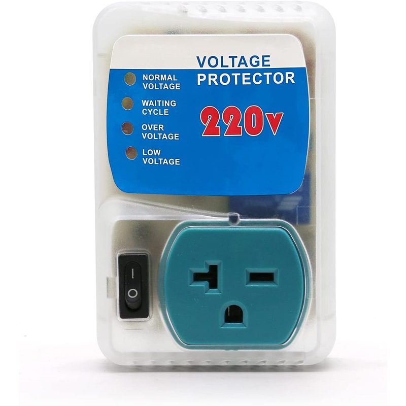 Protector de voltaje BSEED negro de 220V para electrodomésticos vista frontal