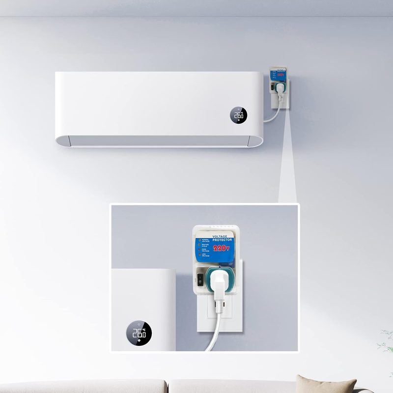 Panel lateral con especificaciones técnicas 220V 20A