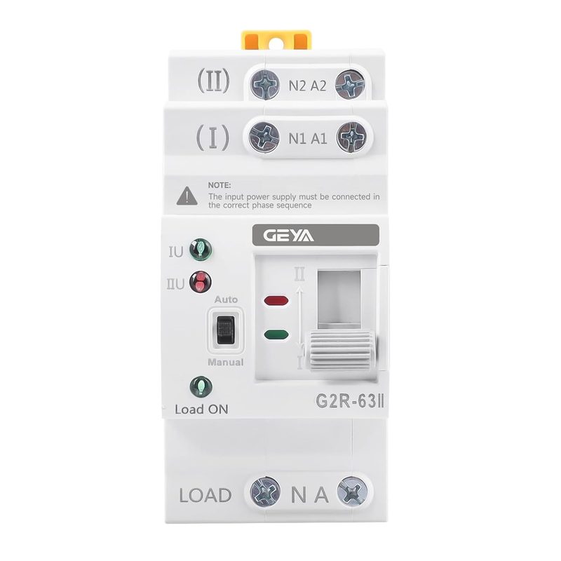 Interruptor de transferencia automática GEYA G2R-63II de 2 polos, vista frontal