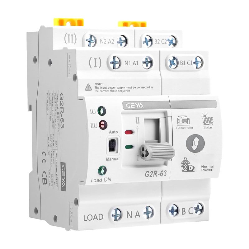 Interruptor de transferencia automática GEYA G2R-63 de 4 polos con etiqueta de 400V CA, otra variante de la misma familia